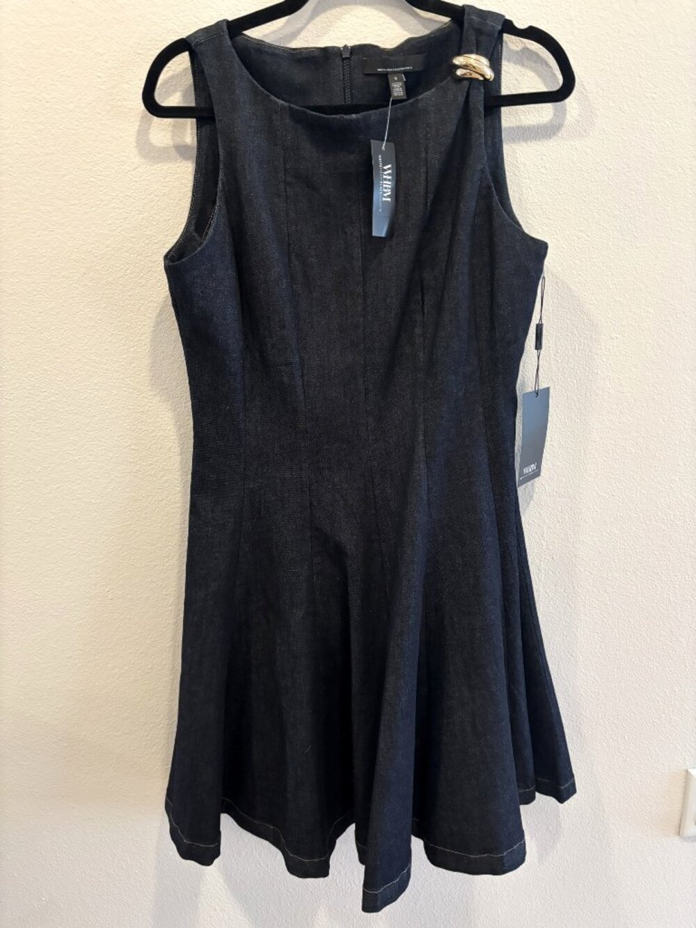 NWT White House Black Market Denim Fit and Flare Mini Dress 8